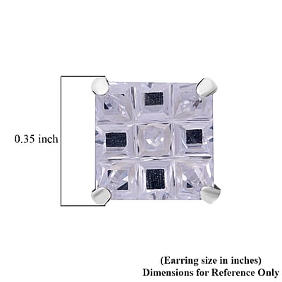 Simulated Diamond Earrings in Sterling Silver