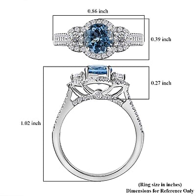 Certified & Appraised Rhapsody AAAA Santa Maria Aquamarine and E-F VS2 Diamond 1.48 ctw Ring in 950 Platinum (Size 5.0) 6.25 Gram