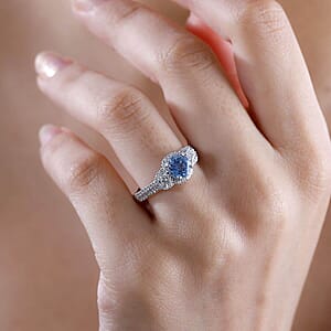 Certified & Appraised Rhapsody AAAA Santa Maria Aquamarine and E-F VS2 Diamond 1.48 ctw Ring in 950 Platinum (Size 6.5) 6.25 Gram