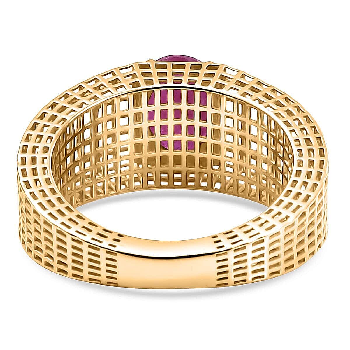 Luxoro Ruby Solitaire Ring in 10K Yellow Gold 1.75 ctw (Size 10.0)