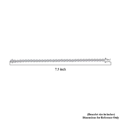 D'Joy White Diamond 4.00 ctw Art Deco Bracelet in Rhodium Over Sterling Silver (7.25 In)