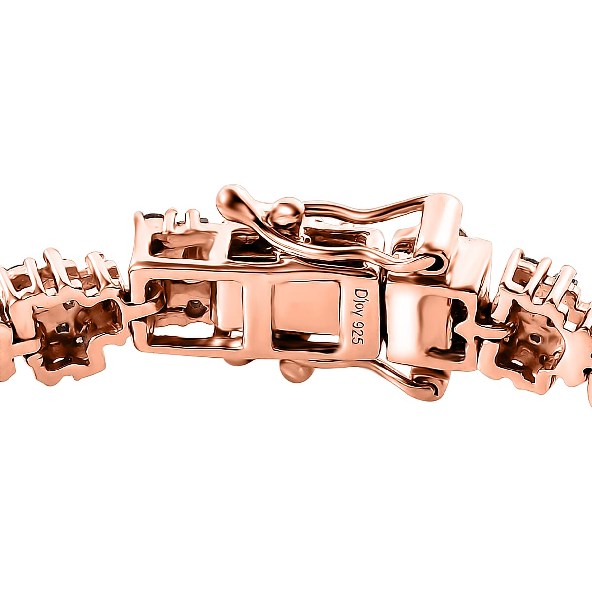 Natural Champagne Diamond 4.00 ctw Art Deco Bracelet in 18K Vermeil Rose Gold Over Sterling Silver (7.25 In) image number 3