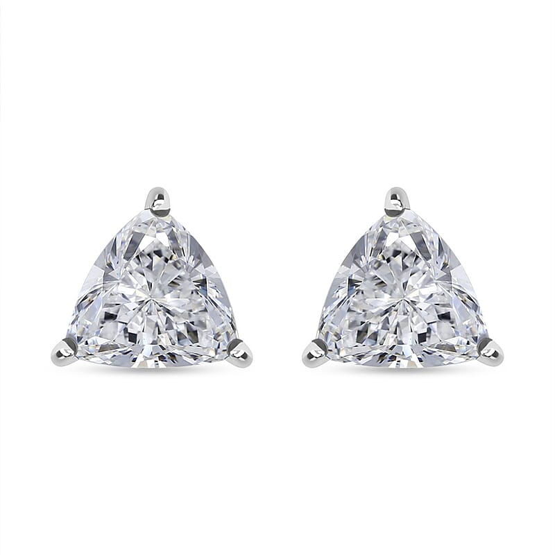 Concave Cut Moissanite 2.20 ctw Solitaire Stud Earrings in 950 Platinum