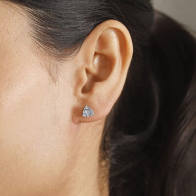 Concave Cut Moissanite 2.20 ctw Solitaire Stud Earrings in 950 Platinum