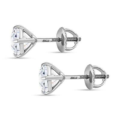 Concave Cut Moissanite 2.20 ctw Solitaire Stud Earrings in 950 Platinum
