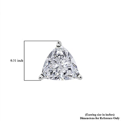 Concave Cut Moissanite 2.20 ctw Solitaire Stud Earrings in 950 Platinum