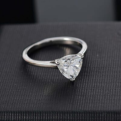Concave Cut Moissanite 2.10 ctw Solitaire Ring in 950 Platinum (Size 10.0) 4.15 Grams