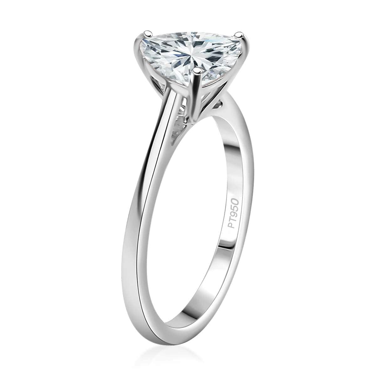 Concave Cut Moissanite 2.10 ctw Solitaire Ring in 950 Platinum (Size 10.0) 4.15 Grams image number 3