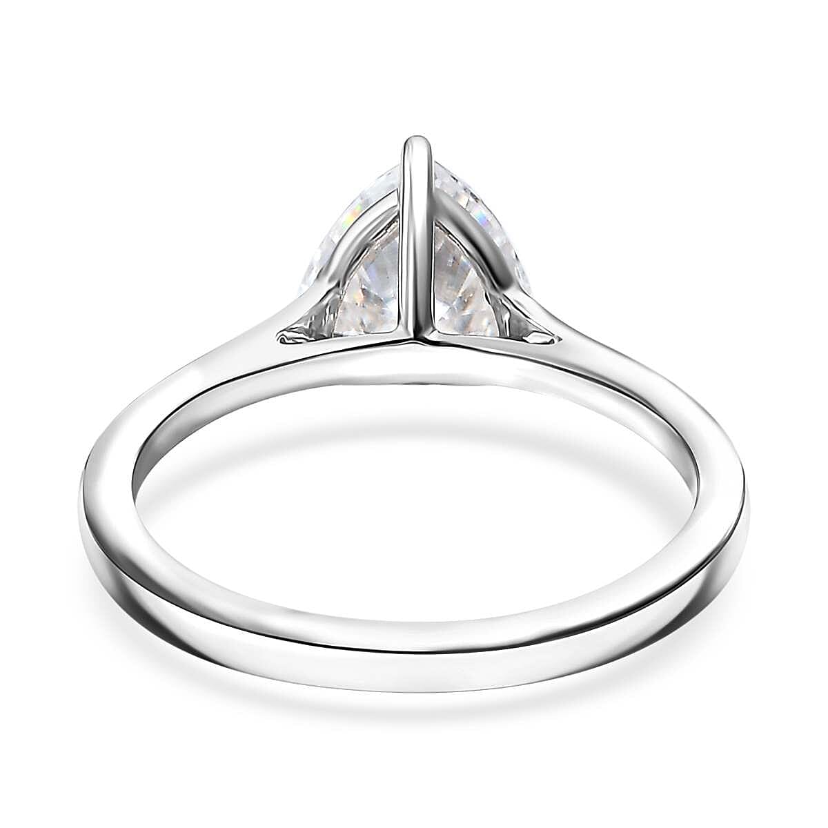 Concave Cut Moissanite 2.10 ctw Solitaire Ring in 950 Platinum (Size 10.0) 4.15 Grams