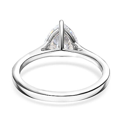 Concave Cut Moissanite 2.10 ctw Solitaire Ring in 950 Platinum (Size 10.0) 4.15 Grams