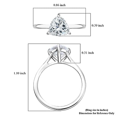 Concave Cut Moissanite 2.10 ctw Solitaire Ring in 950 Platinum (Size 10.0) 4.15 Grams