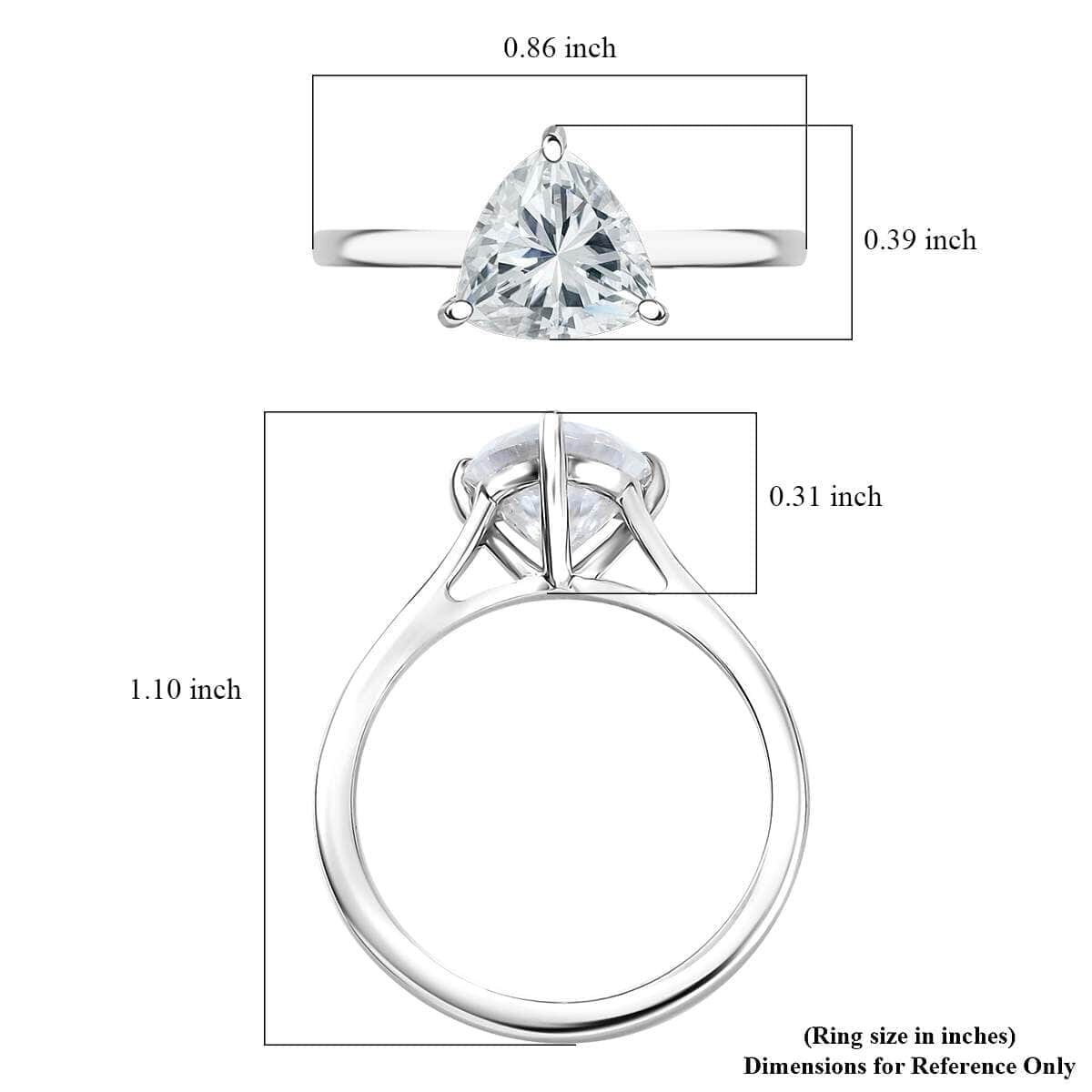 Concave Cut Moissanite 2.00 ctw Solitaire Ring in 950 Platinum (Size 11.0) 4.15 Grams image number 5