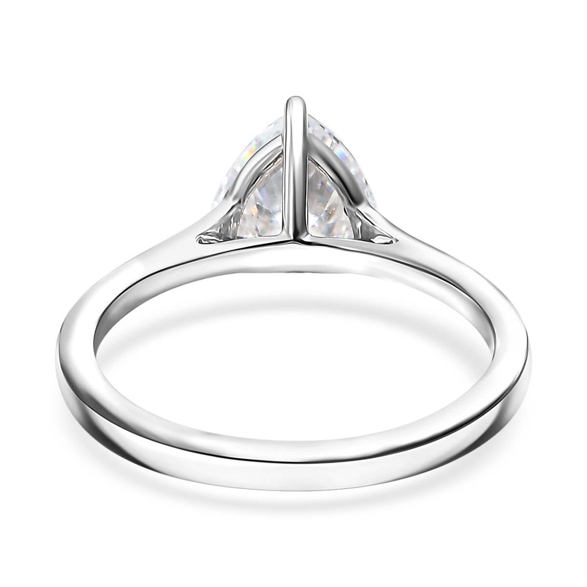 Concave Cut Moissanite 2.10 ctw Solitaire Ring in 950 Platinum (Size 9.0) 4.15 Grams image number 4