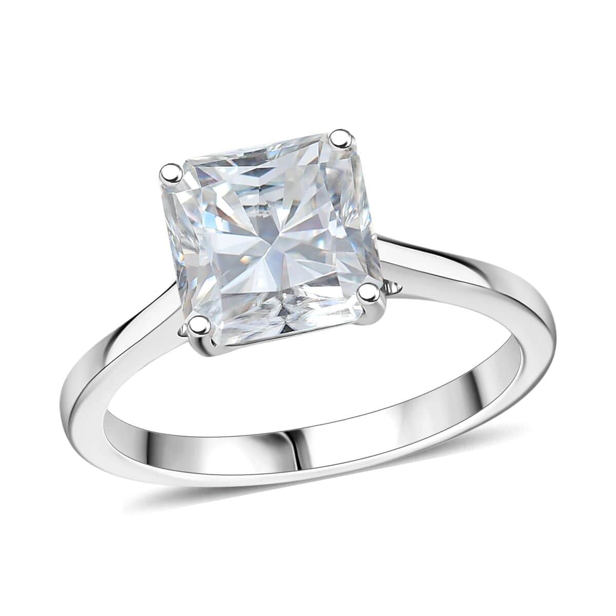 Asscher Cut Moissanite 2.60 ctw Solitaire Ring in 950 Platinum (Size 10.0) 4.50 Grams image number 0