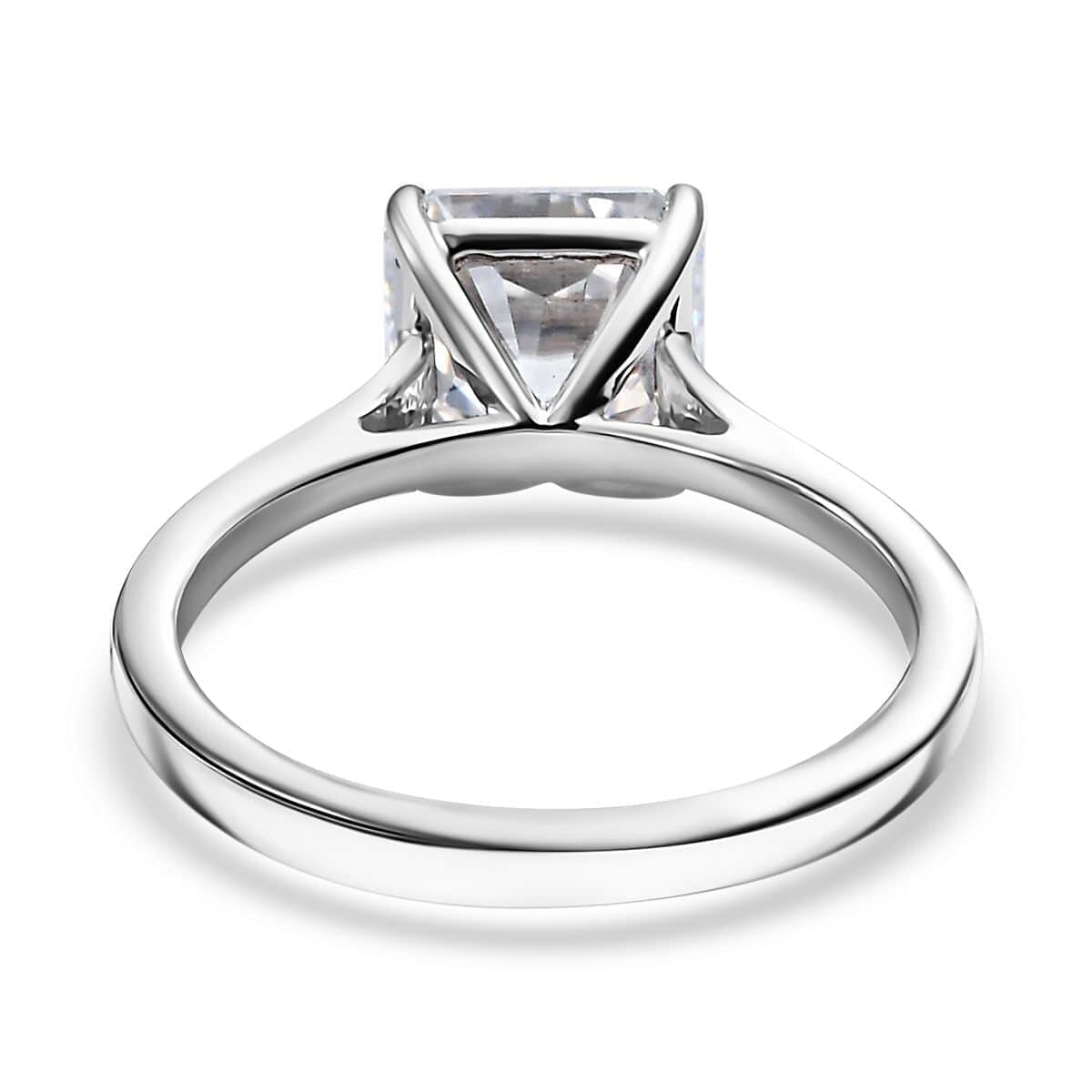 Asscher Cut Moissanite 2.60 ctw Solitaire Ring in 950 Platinum (Size 10.0) 4.50 Grams image number 4