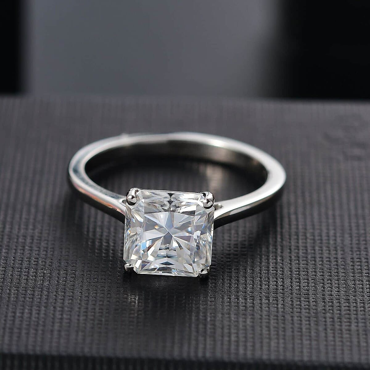 950 Platinum Moissanite (Oct 8x8mm) Solitaire Ring (Size 7.5) (4.50 g) 2.60 ctw image number 1