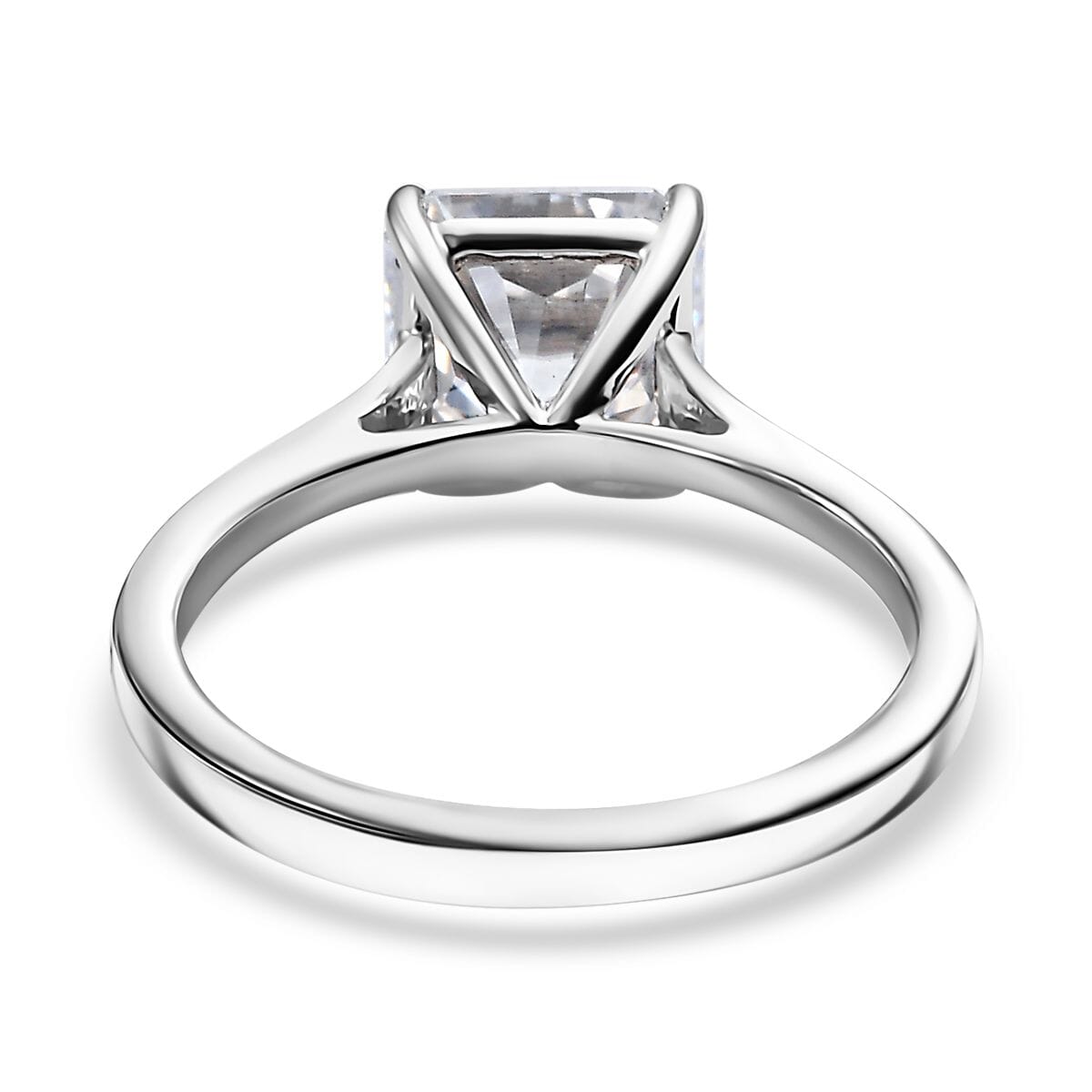 Asscher Cut Moissanite 2.60 ctw Solitaire Ring in 950 Platinum (Size 8.0) 4.50 Grams image number 4