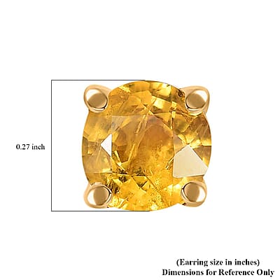 Madagascar Yellow Sapphire 2.30 ctw Rose Stud Earrings in 18K Vermeil Yellow Gold Over Sterling Silver
