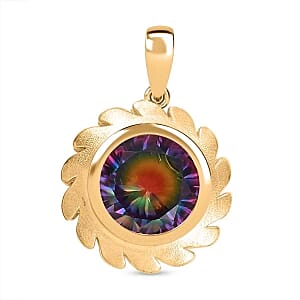Nebula Quartz Doublet 3.63 ctw Pendant in 18K Vermeil Yellow Gold Over Sterling Silver