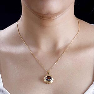 Nebula Quartz Doublet 3.63 ctw Pendant in 18K Vermeil Yellow Gold Over Sterling Silver