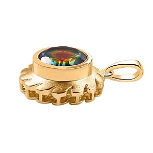 Nebula Quartz Doublet 3.63 ctw Pendant in 18K Vermeil Yellow Gold Over Sterling Silver