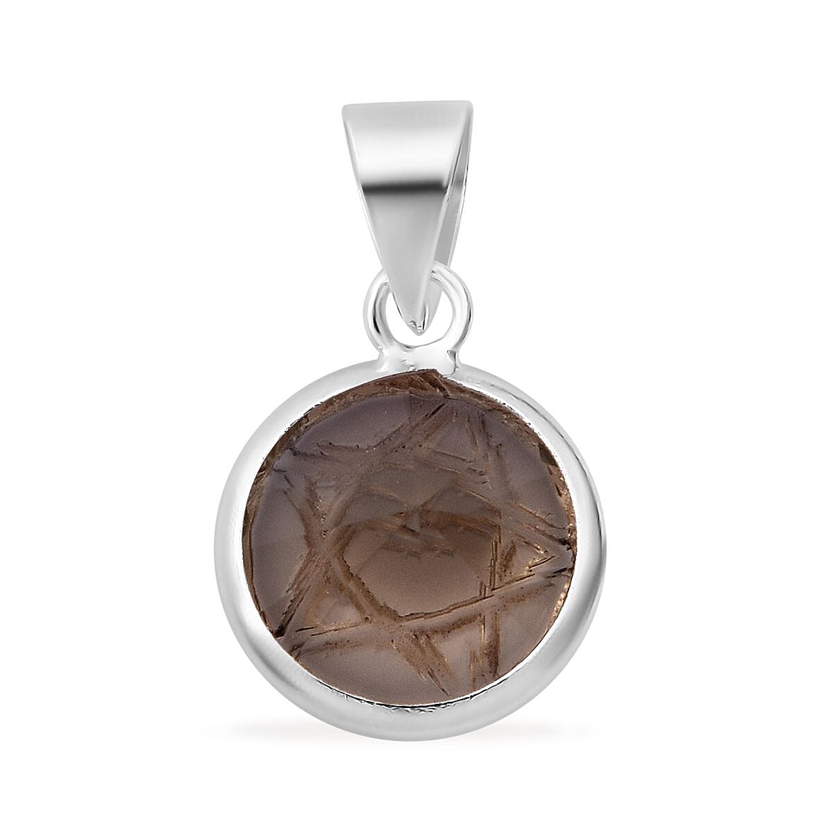 Simulated Champagne Diamond Pendant without Chain in Sterling Silver 6.25 ctw