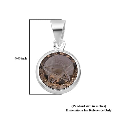 Simulated Champagne Diamond Pendant without Chain in Sterling Silver 6.25 ctw