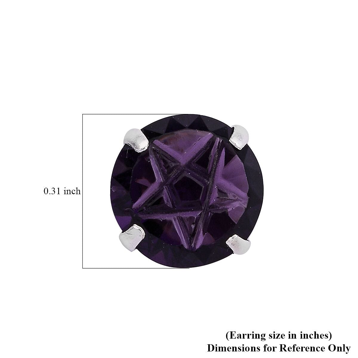 Simulated Purple Diamond Earrings in Sterling Silver 6.20 ctw image number 4