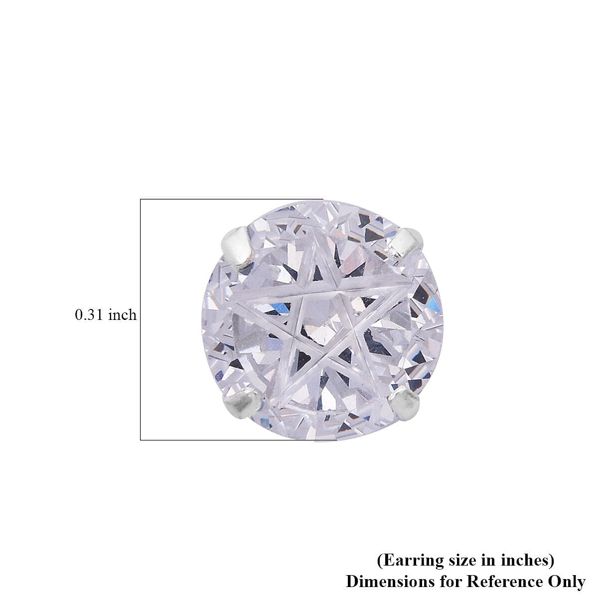 Simulated White Diamond Earrings in Sterling Silver 6.20 ctw image number 4