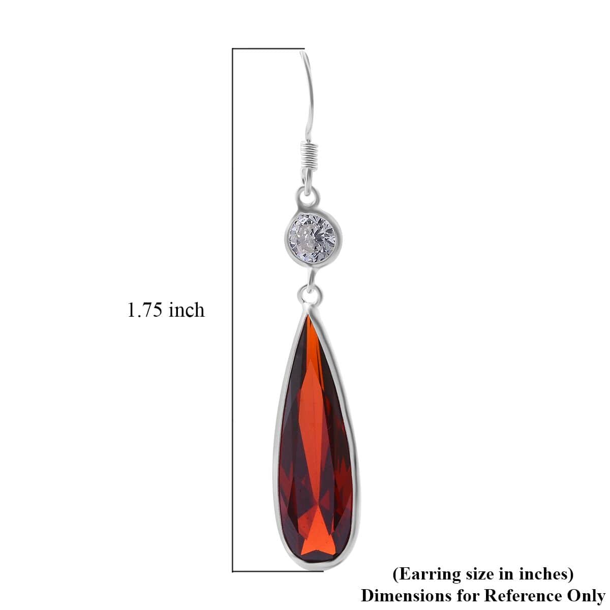 Simulated Red Diamond Earrings in Sterling Silver 21.20 ctw image number 4