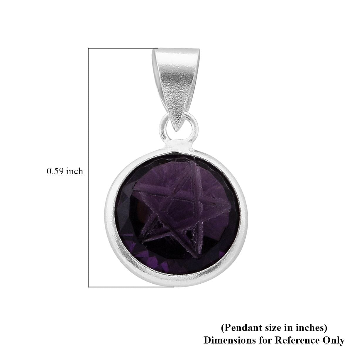 Simulated Purple Diamond Pendant without Chain in Sterling Silver 6.25 ctw image number 5