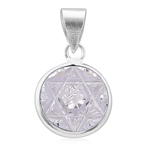 Simulated White Diamond Pendant without Chain in Sterling Silver 6.25 ctw
