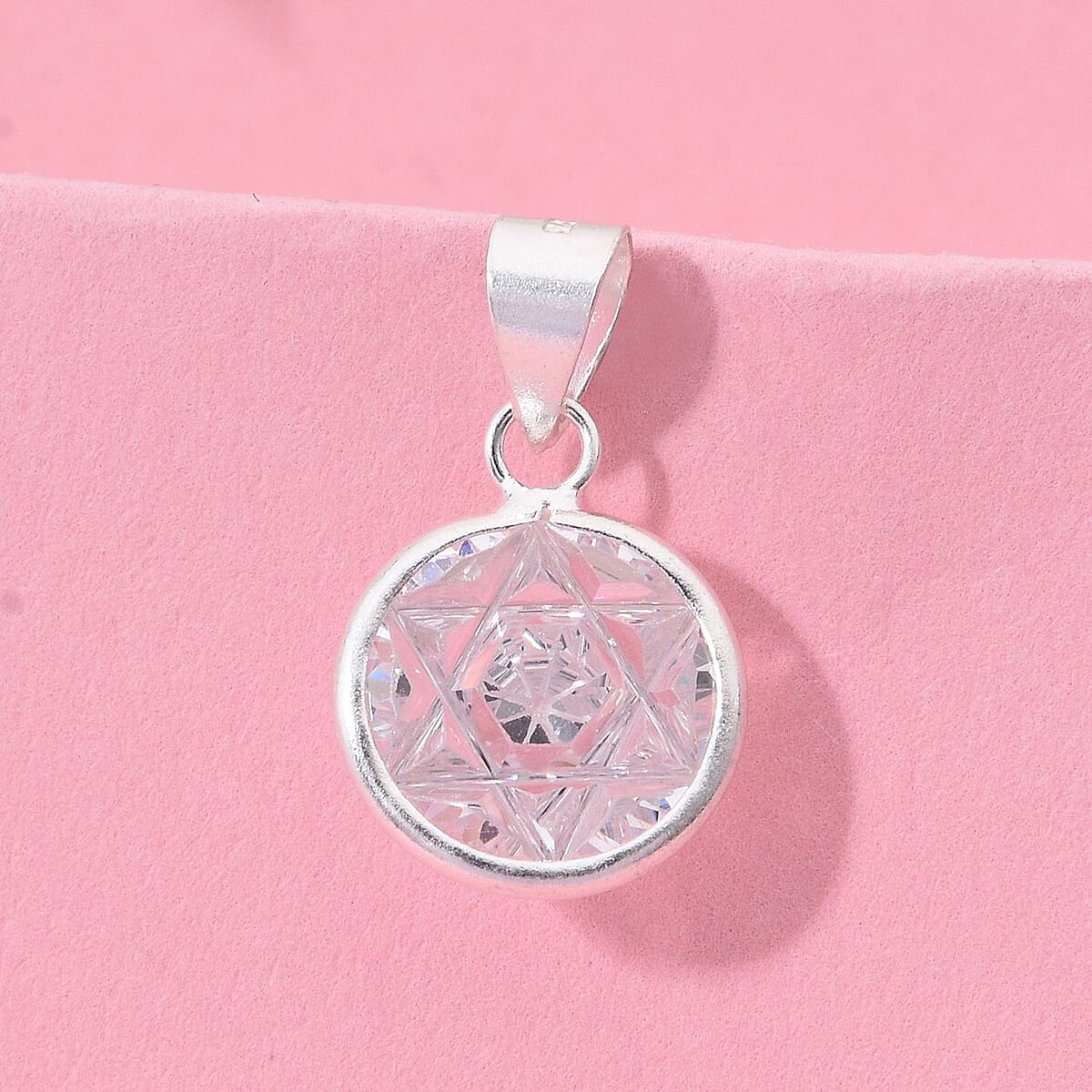 Simulated White Diamond Pendant without Chain in Sterling Silver 6.25 ctw image number 1