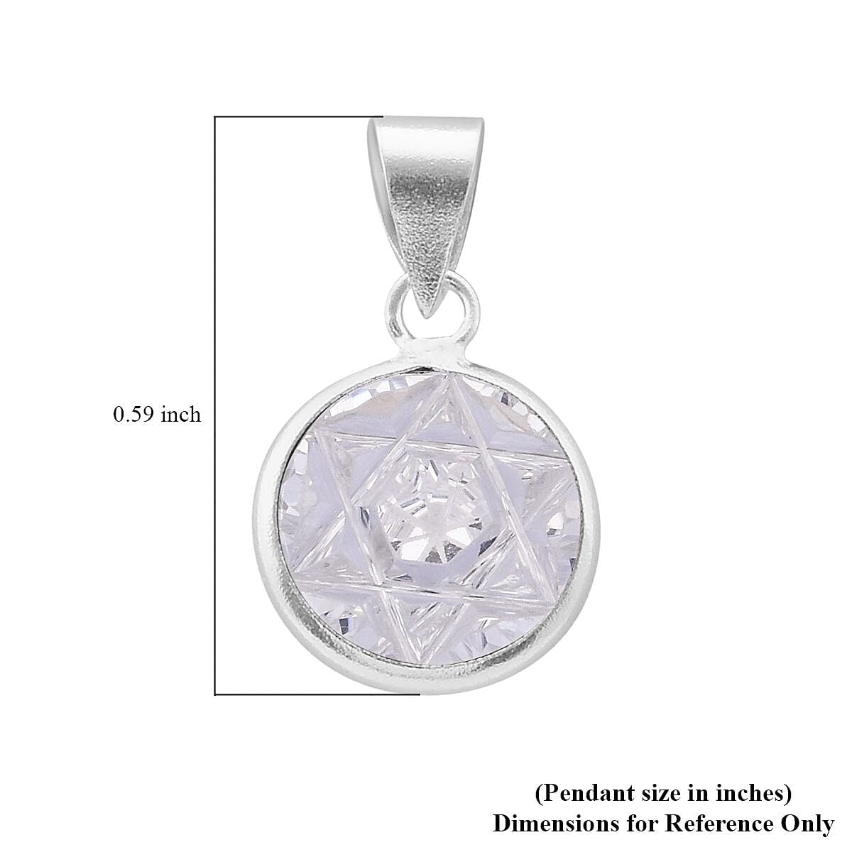 Simulated White Diamond Pendant without Chain in Sterling Silver 6.25 ctw image number 5