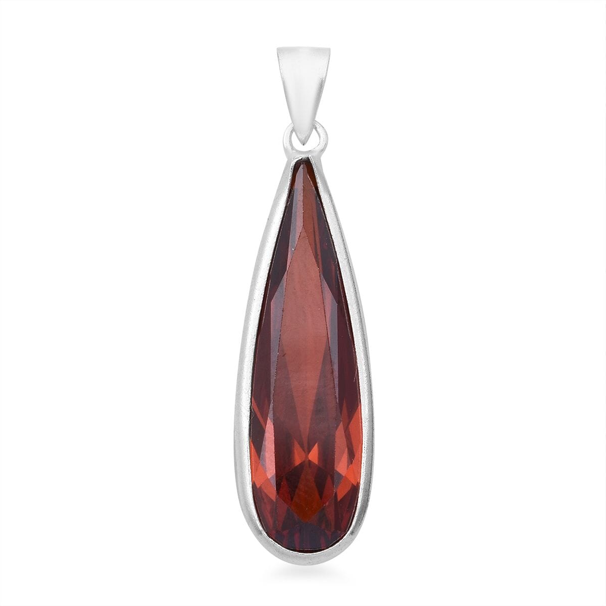 Value Buy Simulated Red Diamond Pendant without Chain in Sterling Silver 17.00 ctw image number 0