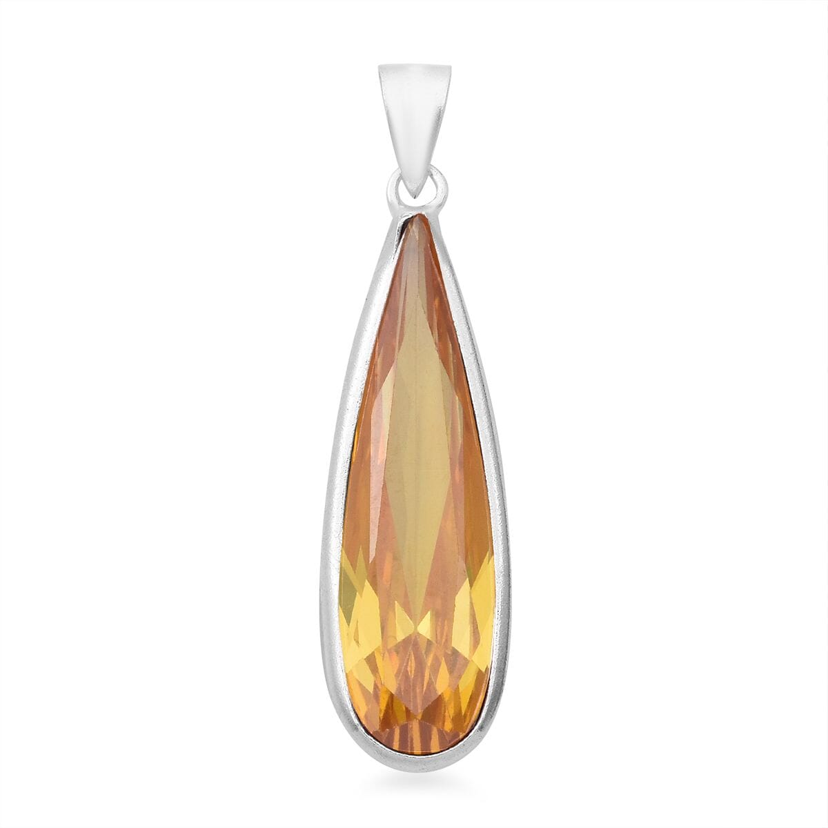 Value Buy Simulated Yellow Diamond Pendant without Chain in Sterling Silver 17.00 ctw image number 0