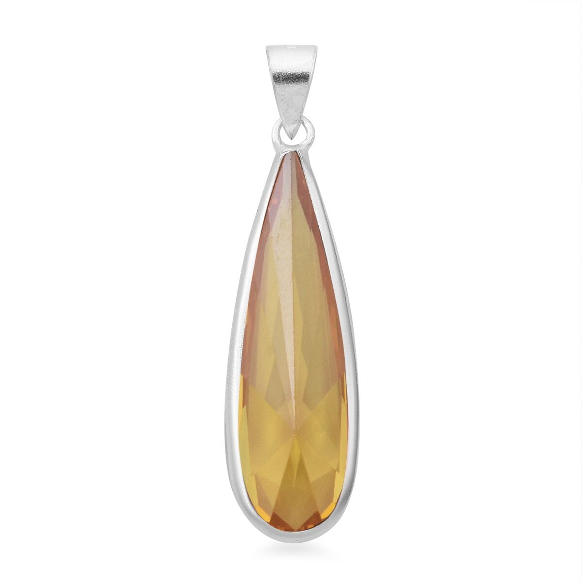 Value Buy Simulated Yellow Diamond Pendant without Chain in Sterling Silver 17.00 ctw image number 4
