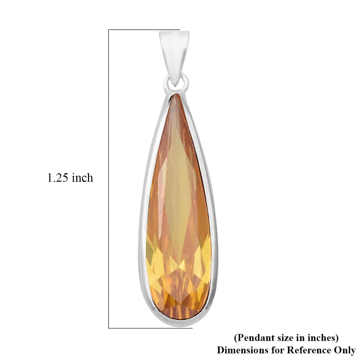 Value Buy Simulated Yellow Diamond Pendant without Chain in Sterling Silver 17.00 ctw image number 5