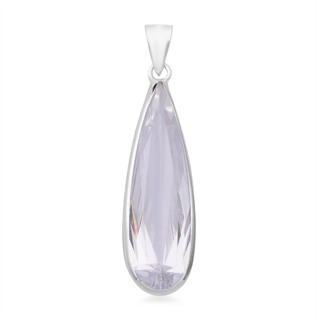 Value Buy Simulated White Diamond Pendant without Chain in Sterling Silver 17.00 ctw image number 0