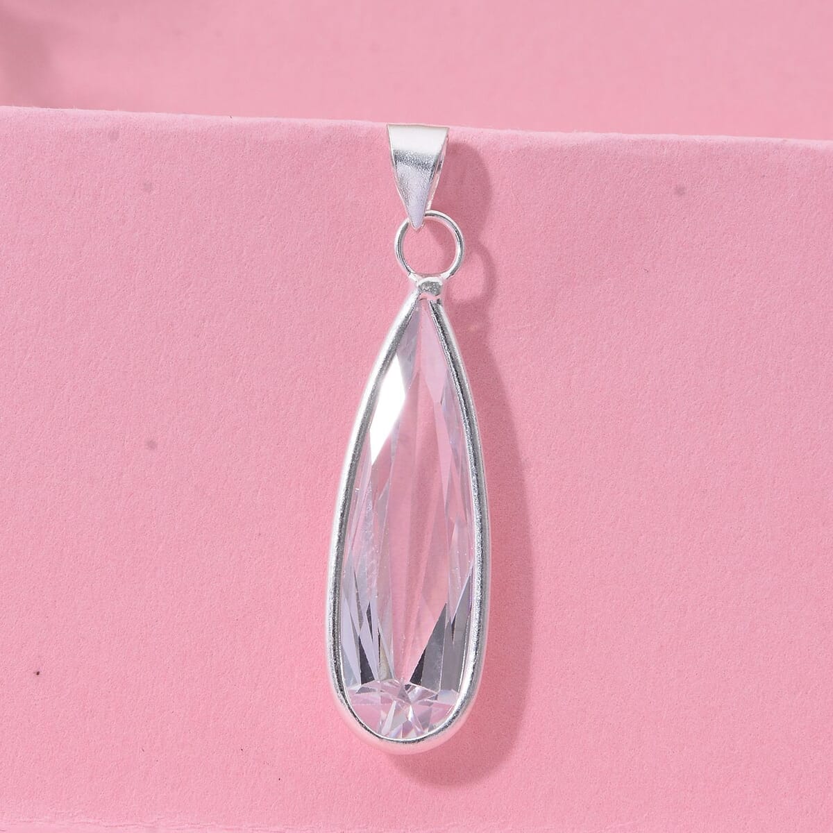 Value Buy Simulated White Diamond Pendant without Chain in Sterling Silver 17.00 ctw image number 1