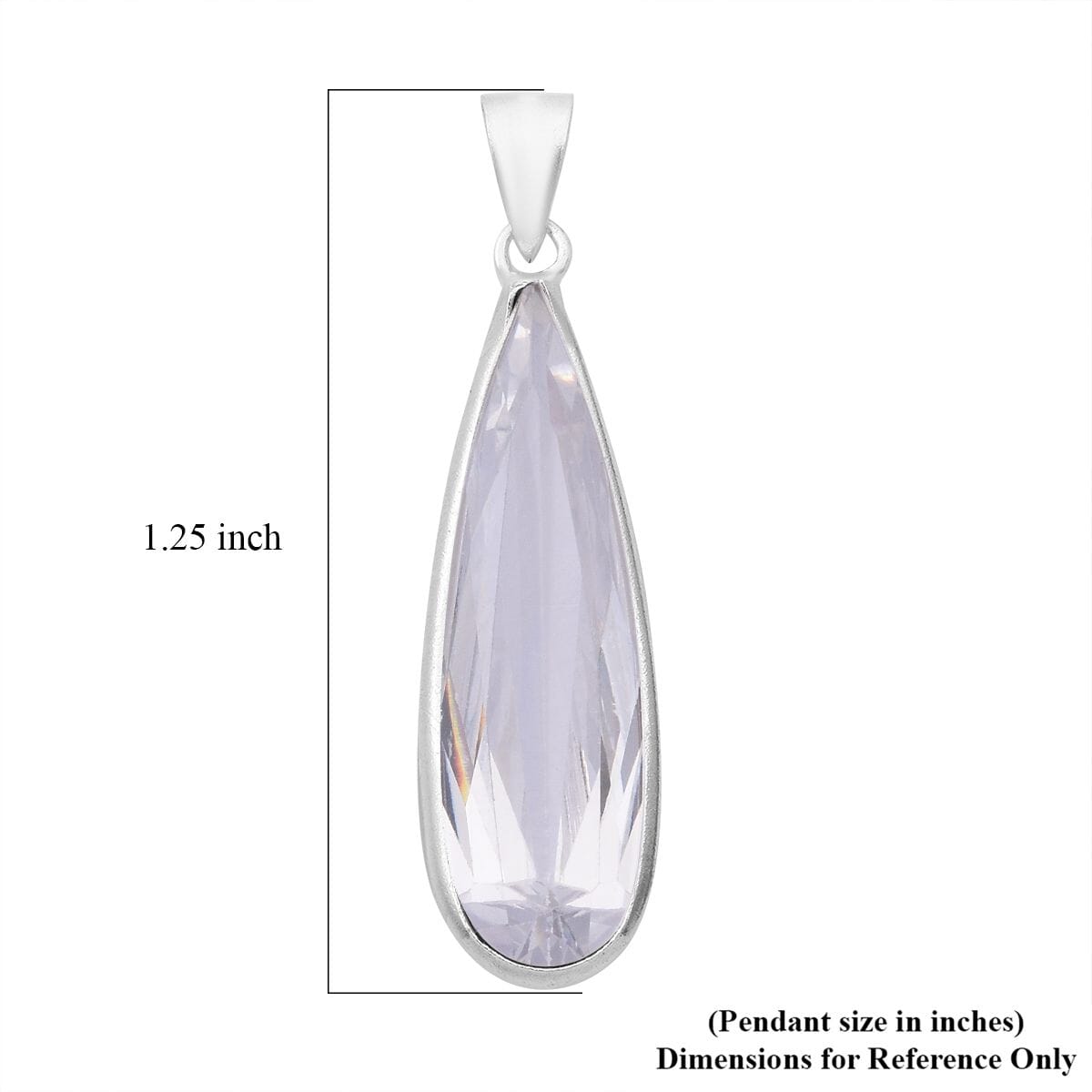 Value Buy Simulated White Diamond Pendant without Chain in Sterling Silver 17.00 ctw image number 5