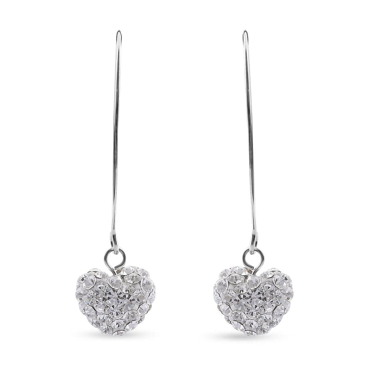 White Austrian Crystal Earrings in Sterling Silver image number 0