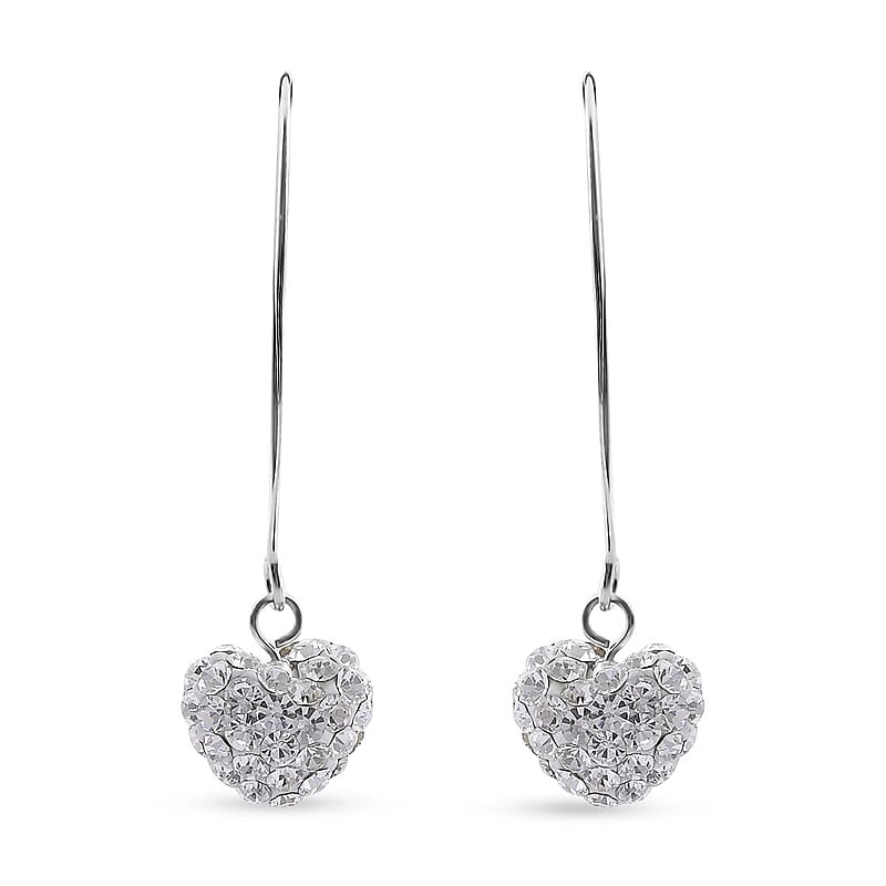 White Austrian Crystal Earrings in Sterling Silver