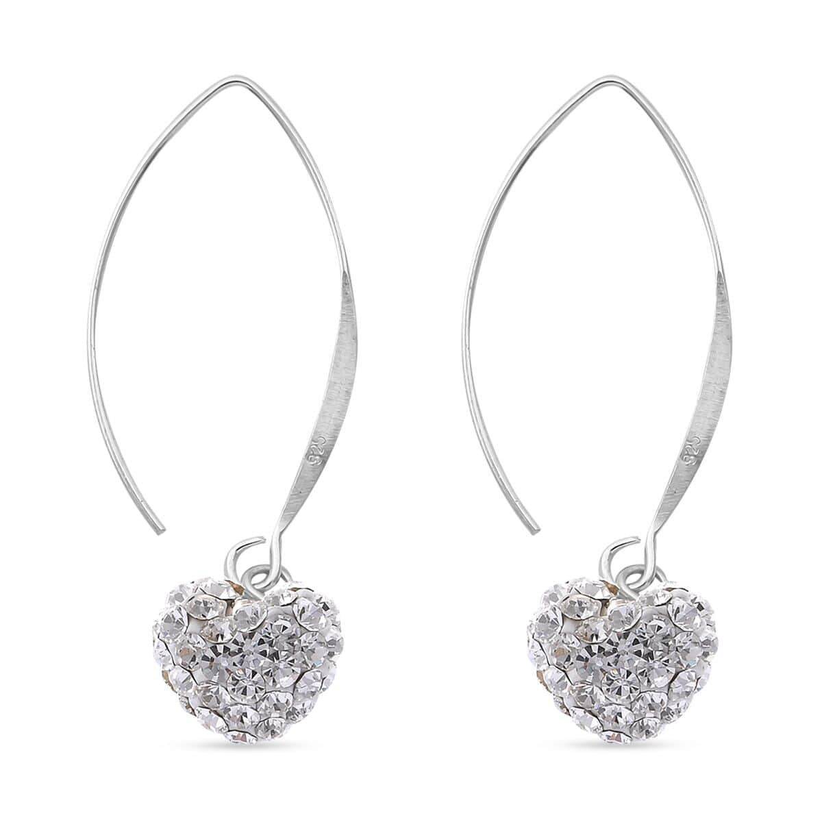 White Austrian Crystal Earrings in Sterling Silver image number 3