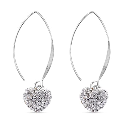 White Austrian Crystal Earrings in Sterling Silver