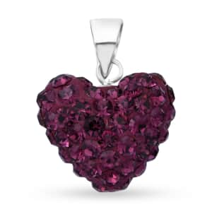 Purple Austrian Crystal Pendant in Sterling Silver