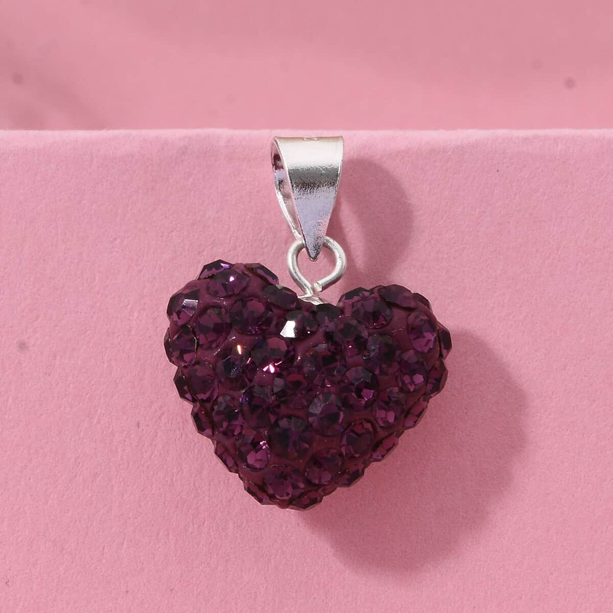 Purple Austrian Crystal Pendant in Sterling Silver image number 1