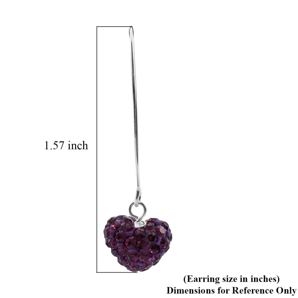 Purple Austrian Crystal Earrings in Sterling Silver image number 4