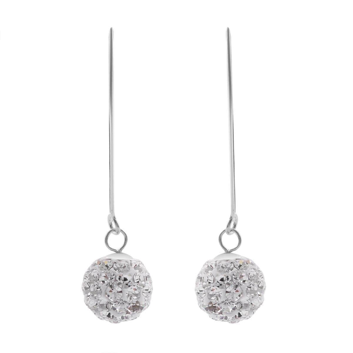 White Austrian Crystal Earrings in Sterling Silver image number 0