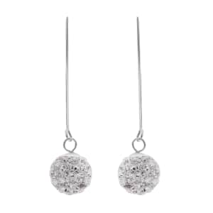 White Austrian Crystal Earrings in Sterling Silver